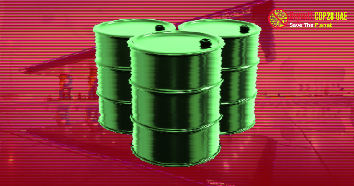 ADNOC petro-station in background with Oil Drums in front