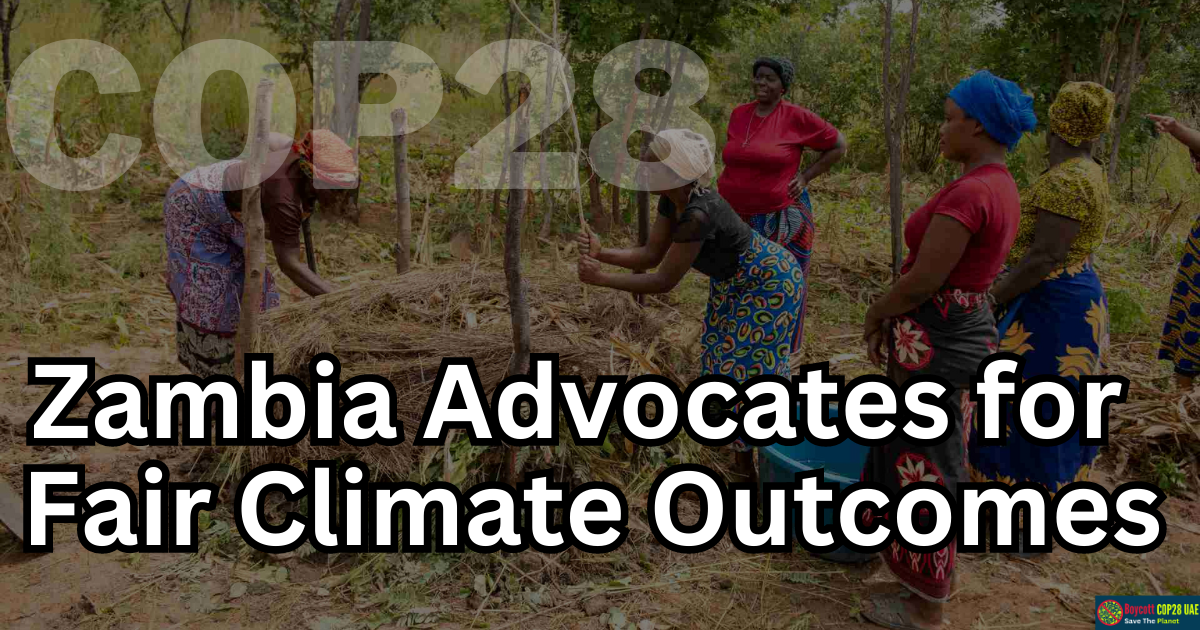 Zambia Advocates for Fair Climate Outcomes Ahead Of COP28 In Dubai