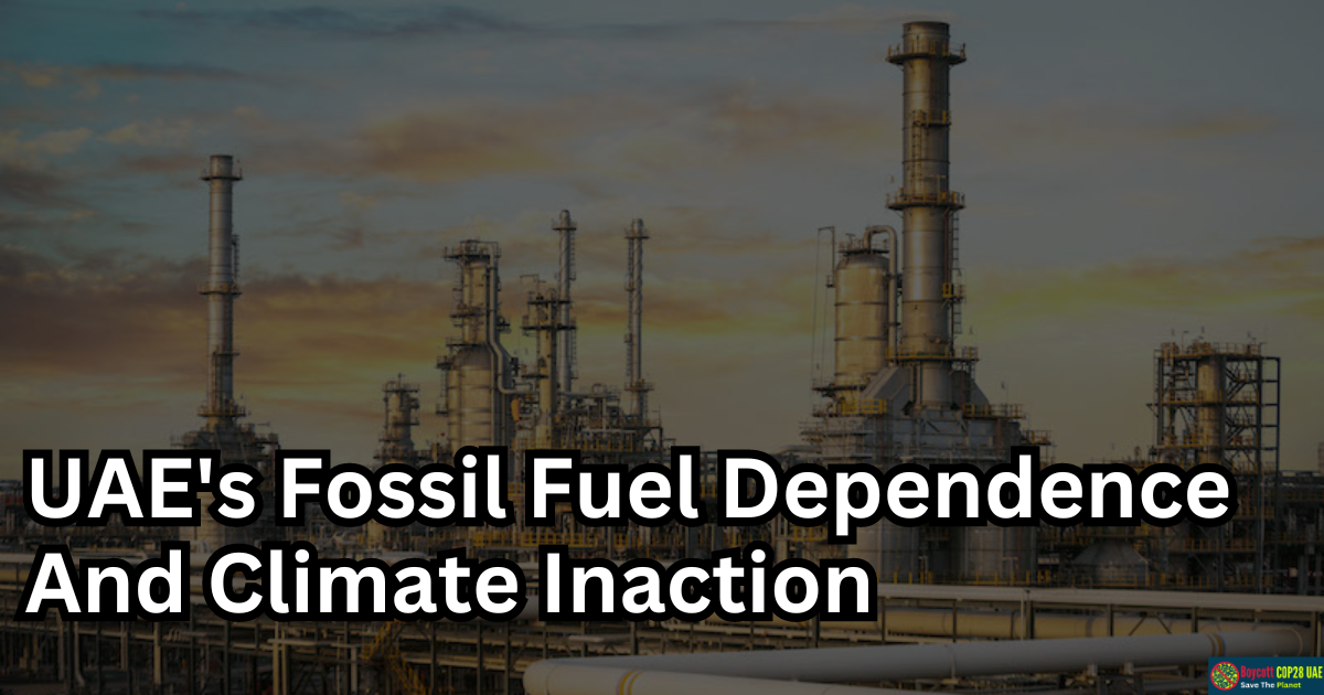 UAE's Fossil Fuel Dependence And Climate Inaction: A Closer Look At COP28 Participation
